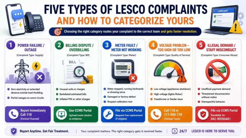 How to file a LESCO online complaint in 2026