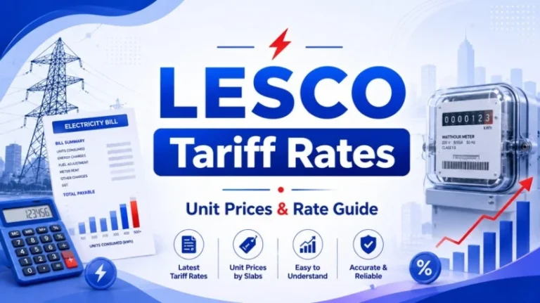LESCO Unit Price & Tariff Rates 2026 – Complete Breakdown.