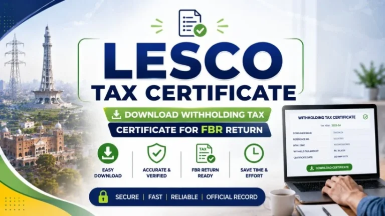 LESCO Tax Certificate 2026 – Download Withholding Tax Certificate for FBR Return